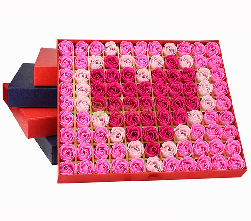 Hoa Xà Phòng 99 Bông Xếp Hình Tim (Hồng)