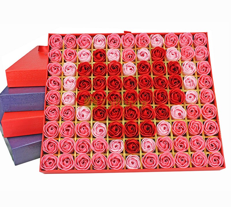 Hoa Xà Phòng 99 Bông Xếp Hình Tim 