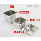 Khay Inox 1/6 Đựng Thạch Topping, Đựng Thực Phẩm, Đựng Kem