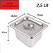 Khay Inox 1/6 Cao 15cm Nắp Nguyên