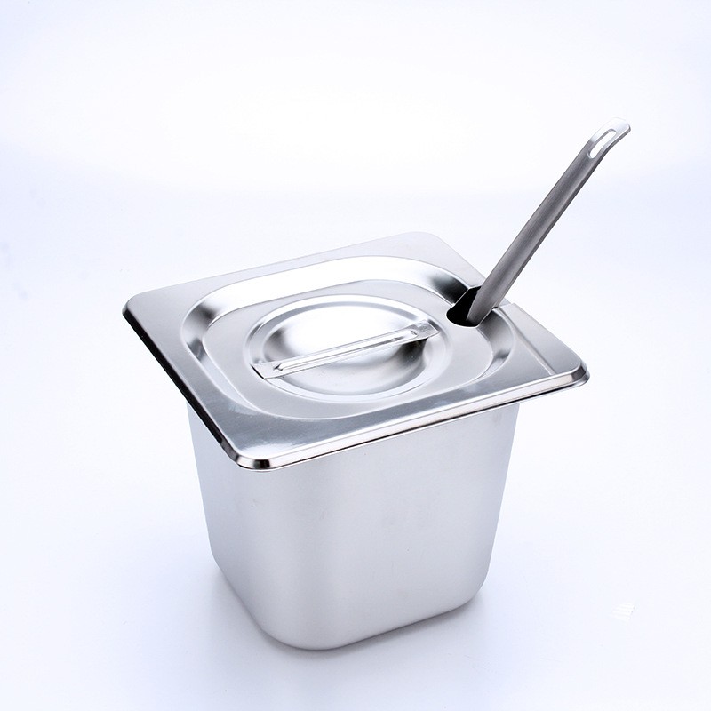 Khay Inox 1/6 Cao 10cm Nắp Khuyết